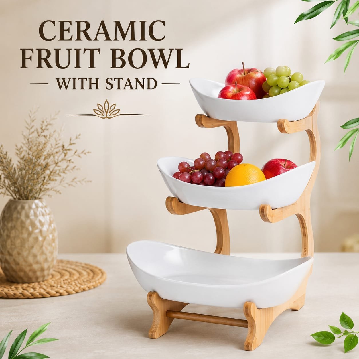 Fruit Bowl With Stand For Kitchen